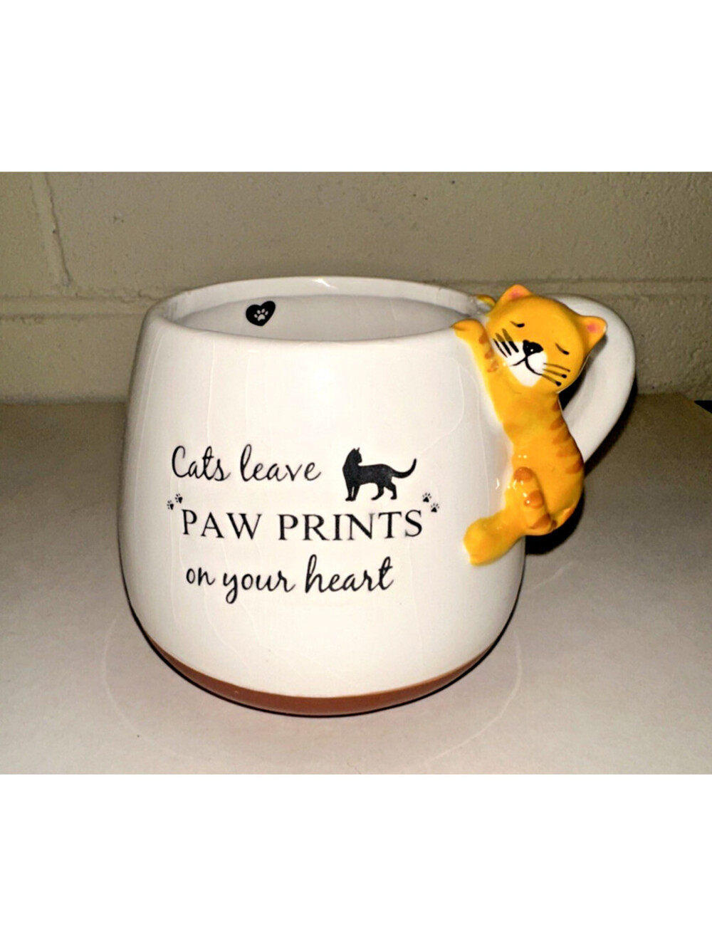 ECCOLO World Traveler 3D Cat Lady Mug Paw Prints Ceramic White Coffee Tea 2019